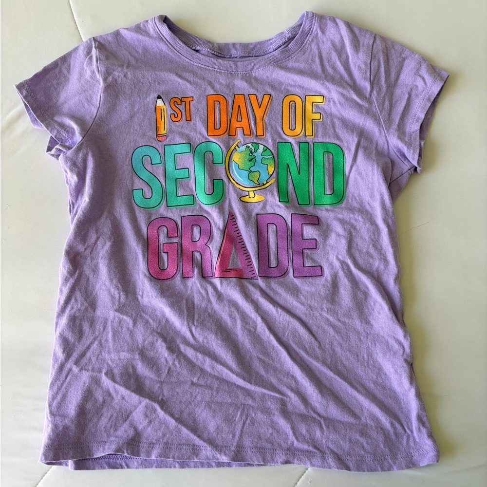 Purple First Day of Second Grade Tee